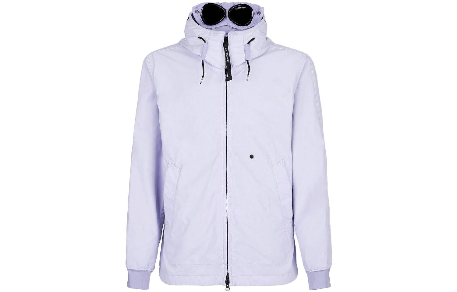 C.P. Company SS23 Solid Color Zip Hooded Jacket Lavender 14CMOW149A006364G750