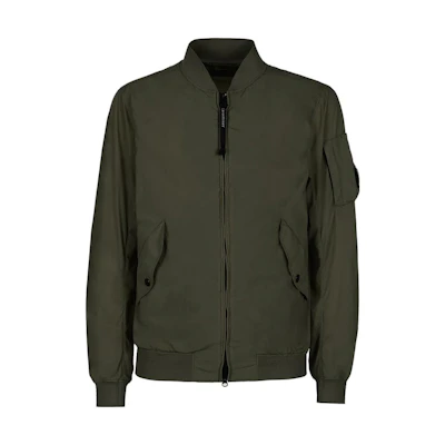C.P. Company SS23 Solid Color Zip Jacket Olive Green 14CMOW004A005864G683