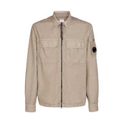 C.P. Company SS23 Solid Color Zip Letter Print Jacket Men’s Light Brown 14CMSH141A005783G330