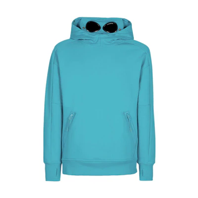 C.P. Company SS23 Solid Goggle Hoodie Pullover Men’s Long Sleeve – Blue 14CMSS080A005086W825