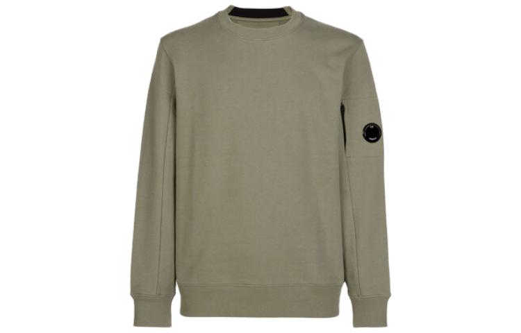 C.P. Company SS23 Solid Lens Detail Crewneck Sweatshirt Men’s Brown Green 14CMSS022A005086W648