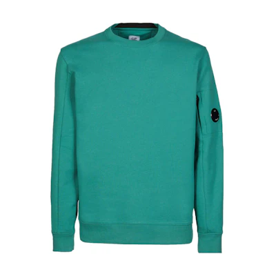 C.P. Company SS23 Solid Lens Detail Crewneck Sweatshirt Men’s Cool Spruce 14CMSS022A005086W673