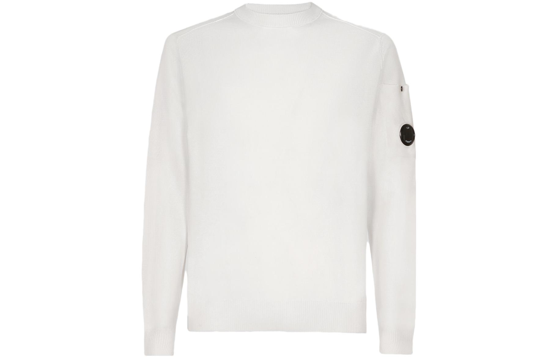 C.P. Company SS23 Solid Logo Crewneck Sweatshirt White () 14CMKN328A006519A103