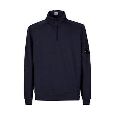 C.P. Company SS23 Solid Logo Half-Zip Sweatshirt Navy Blue () 14CMSS035A002246G888