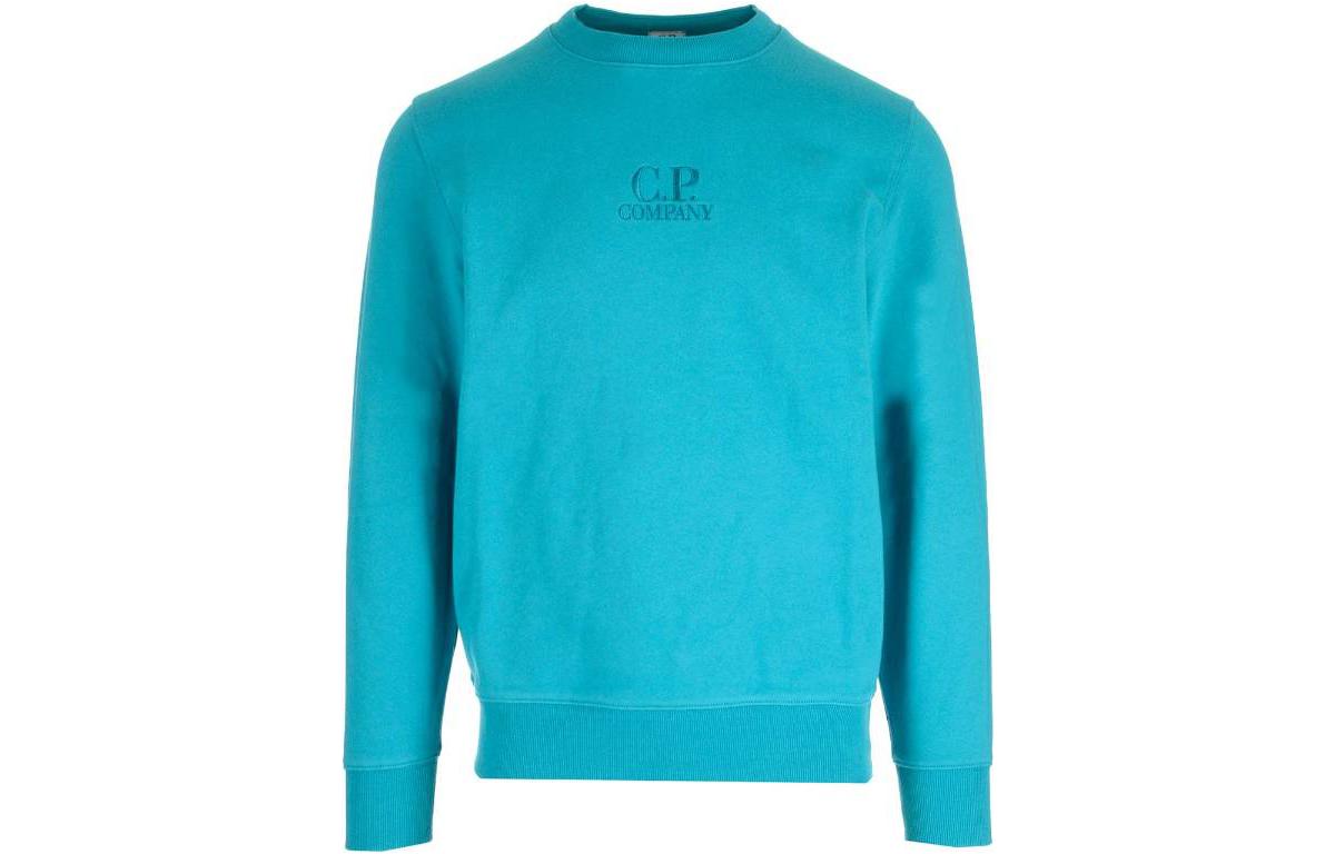 C.P. Company SS23 Solid Logo Print Crewneck Sweatshirt Blue () 14CMSS187A005086W825