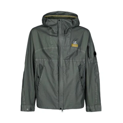 C.P. Company SS23 Solid Logo Print Long Sleeve Jacket Bronze Green Men 14CMOW105A006366G648
