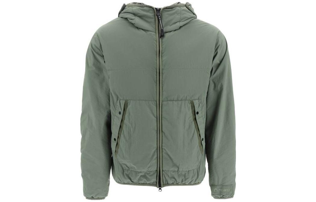 C.P. Company SS23 Solid Long-Sleeve Hooded Jacket Military Green 14CMOW088A006124G648
