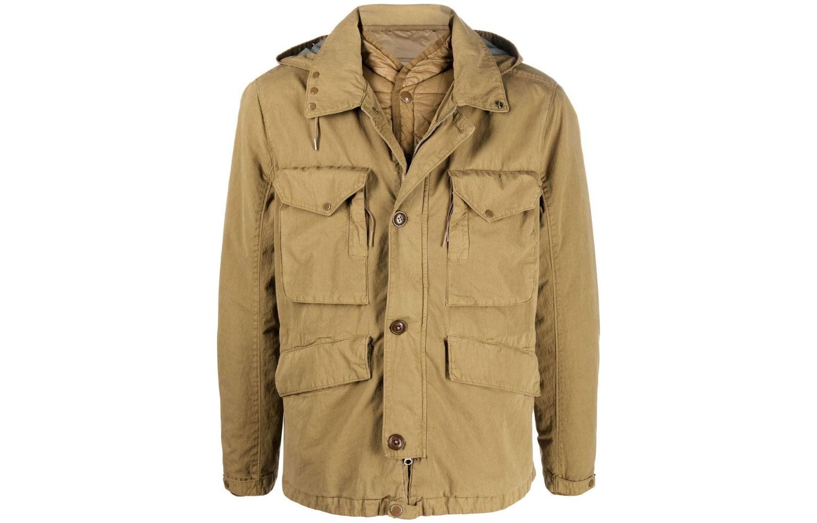 C.P. Company SS23 Tan Multi-Pocket Hooded Jacket 13CMOW257A005966G318