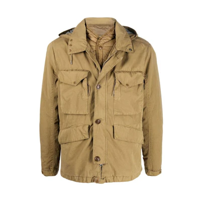 C.P. Company SS23 Tan Multi-Pocket Hooded Jacket 13CMOW257A005966G318