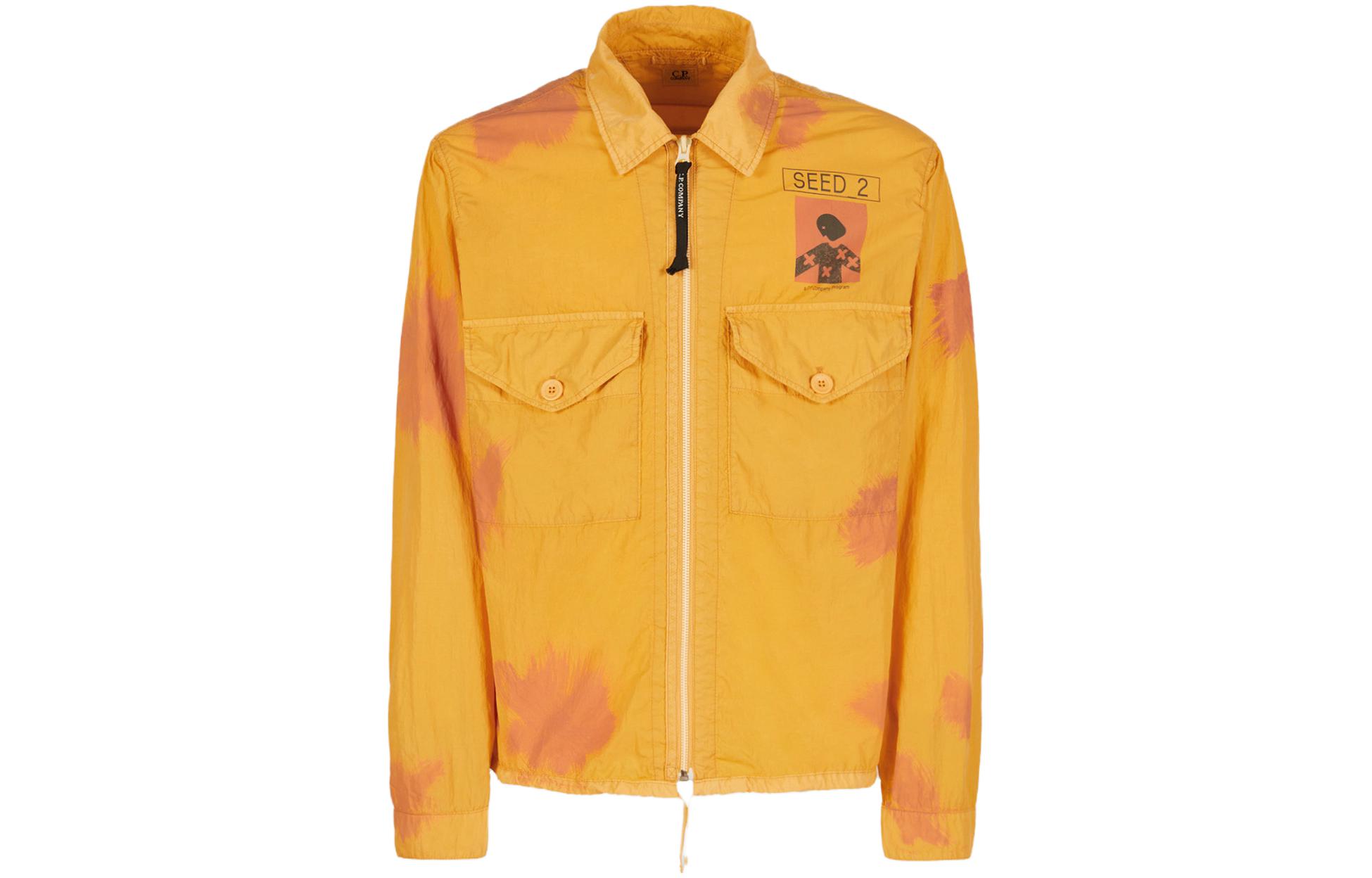 C.P. Company SS23 Tie-Dye Print Long Sleeve Jacket Orange Menswear 14CMOS337A006369N425