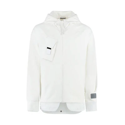 C.P. Company SS23 White Asymmetric Zip Hoodie Jacket 14CMSS051A006452M101