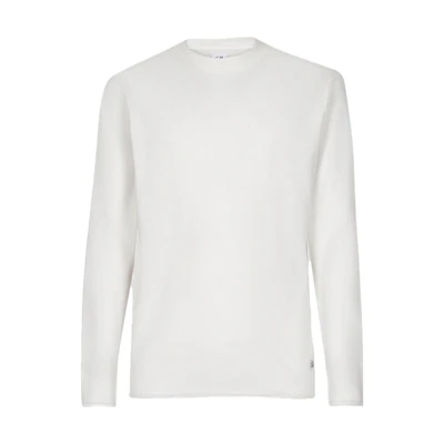 C.P. Company SS23 White Cotton Crewneck Pullover Sweatshirt Long Sleeve 14CMKN329A006519A103