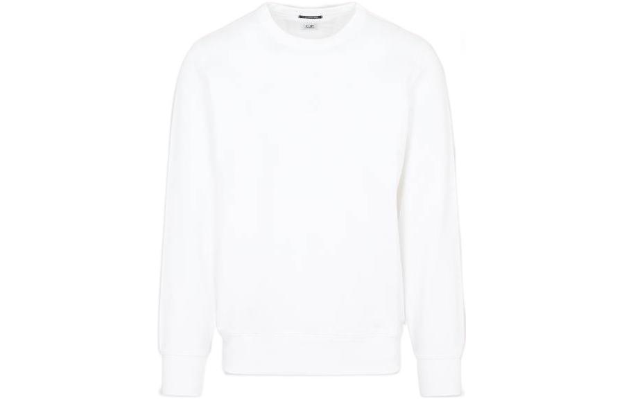 C.P. Company SS23 White Crewneck Pullover Sweatshirt 14CMSS230A006452W101