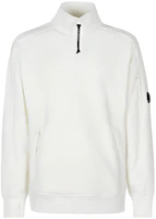 C.P. Company SS23 White Half-Zip Pullover Sweatshirt Long Sleeve Plain 14CMSS081A005086W103 C.P. Company SS23 White Half-Zip Pullover Sweatshirt Long Sleeve Plain 14CMSS081A005086W103