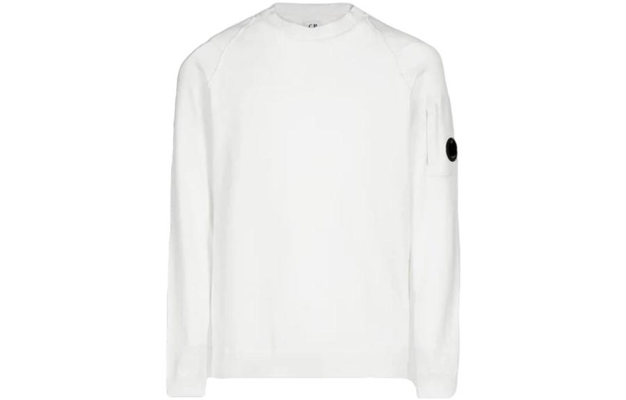 C.P. Company SS23 White Lens Detail Crewneck Sweatshirt Long Sleeve 14CMKN029A006262G103
