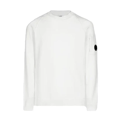 C.P. Company SS23 White Lens Detail Crewneck Sweatshirt Long Sleeve 14CMKN029A006262G103