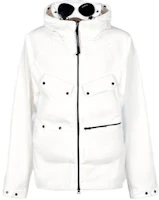 C.P. Company SS23 White Logo Print Hooded Jacket Unisex 14CMOW037A005968A103 C.P. Company SS23 White Logo Print Hooded Jacket Unisex 14CMOW037A005968A103