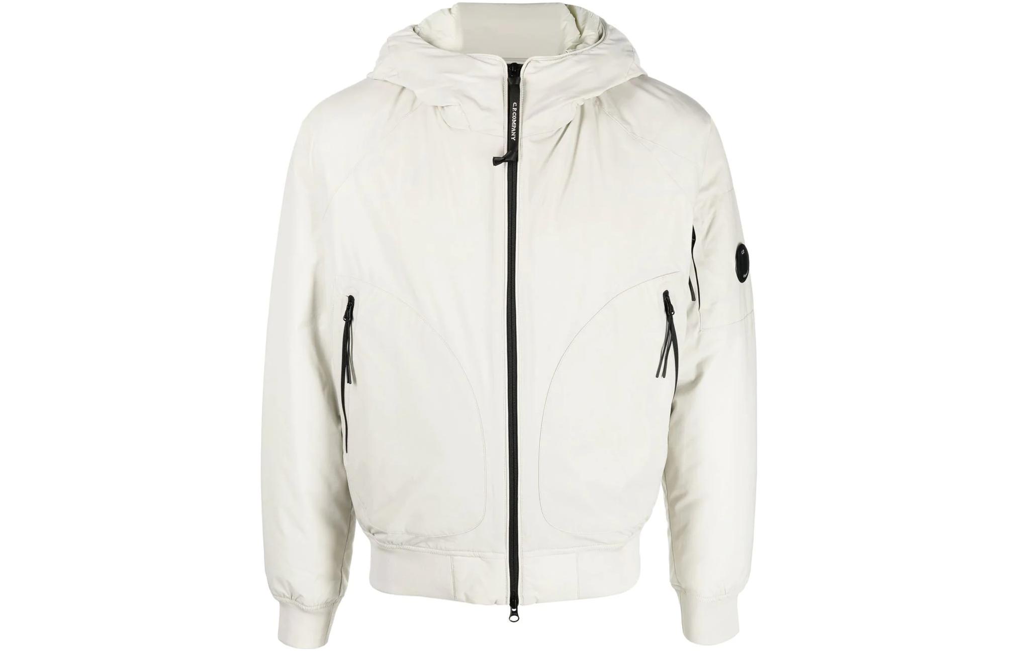 C.P. Company SS23 White Logo Zip Hoodie Jacket Fashion 13CMOW173A004117A118