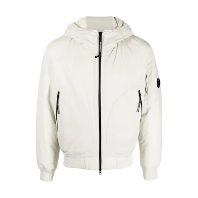 C.P. Company SS23 White Logo Zip Hoodie Jacket Fashion 13CMOW173A004117A118
