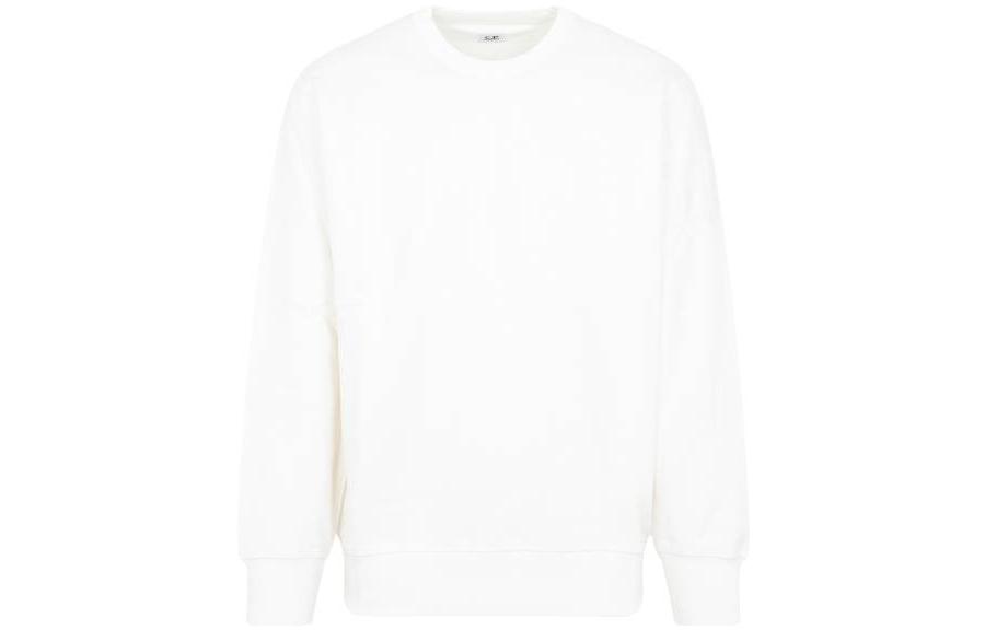C.P. Company SS23 White Solid Color Crewneck Pullover Sweatshirt 14CMSS064A005086W103