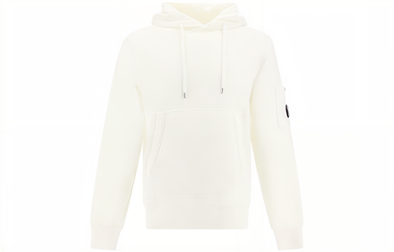 C.P. Company SS23 White Solid Color Drawstring Hoodie 15CMSS009A006372G103