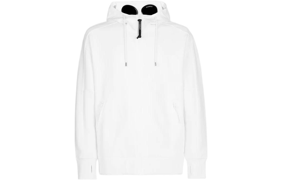 C.P. Company SS23 White Solid Zip-Up Hoodie Jacket 14CMSS082A005086W103