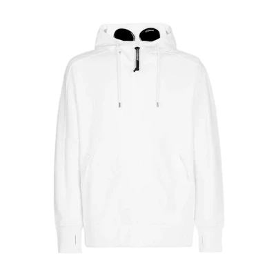 C.P. Company SS23 White Solid Zip-Up Hoodie Jacket 14CMSS082A005086W103