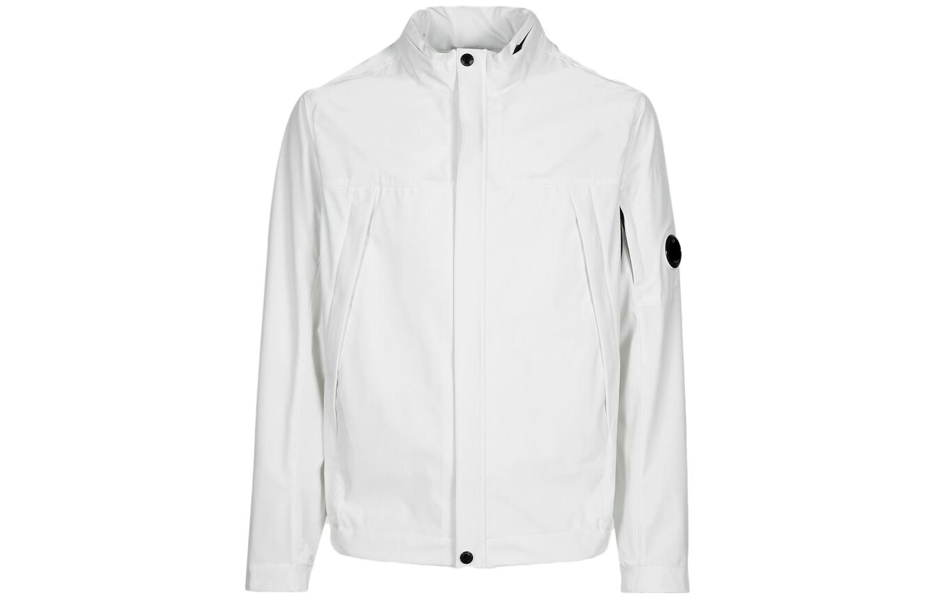 C.P. Company SS23 White Zip-Up High Collar Jacket 14CMOW036A005968A103
