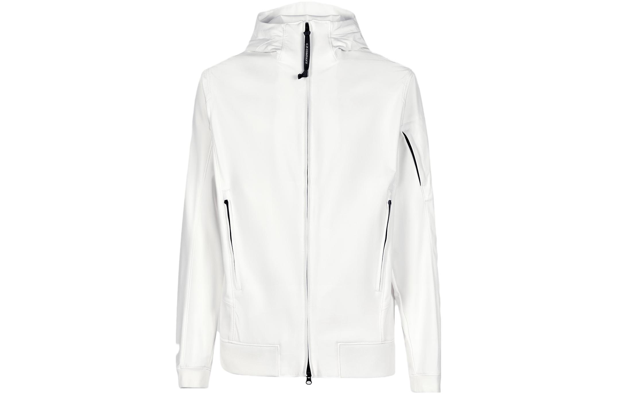 C.P. Company SS23 White Zip-Up Hooded Jacket for Men 14CMOW002A005968A103