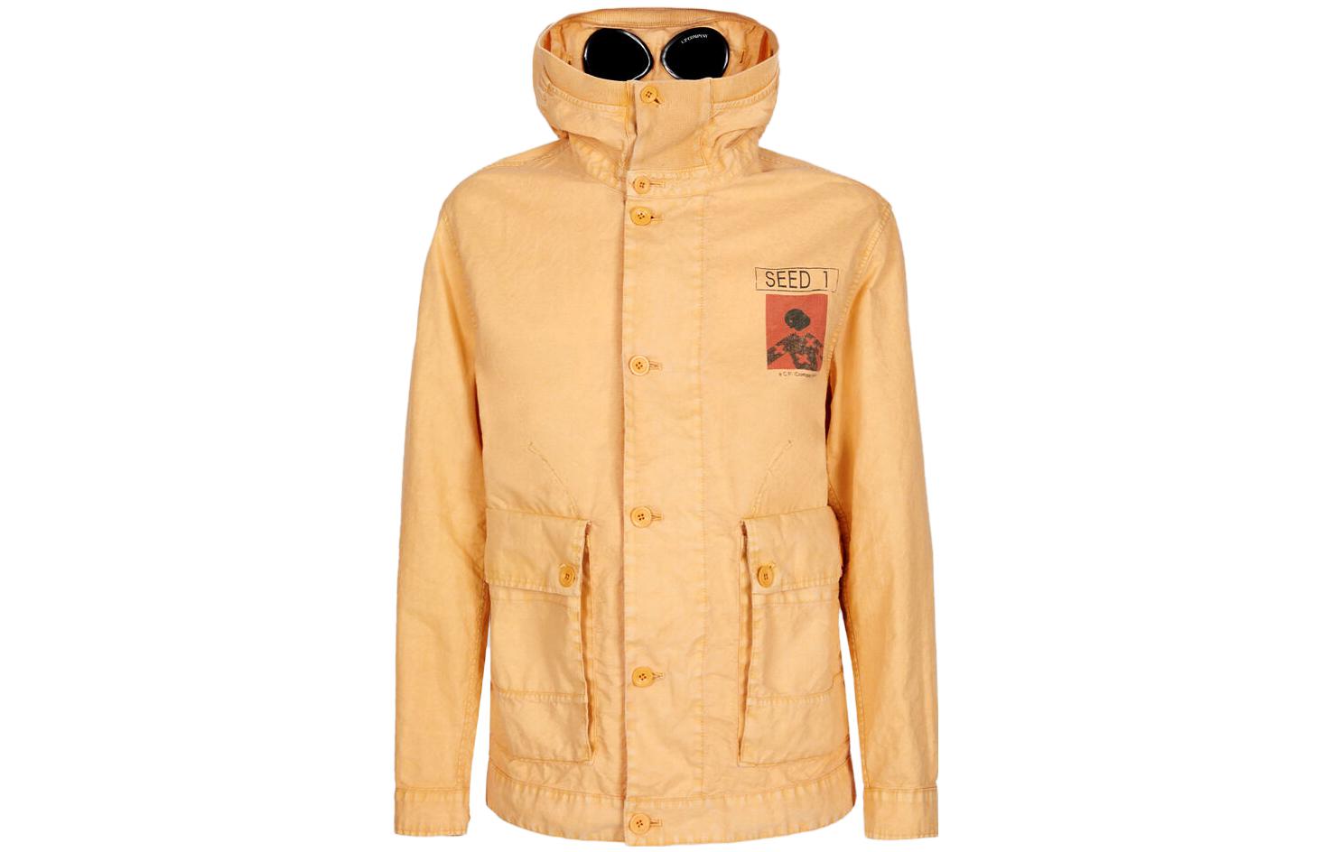 C.P. Company SS23 Yellow Goggle Hooded Jacket for Men 14CMOW334A006495N425