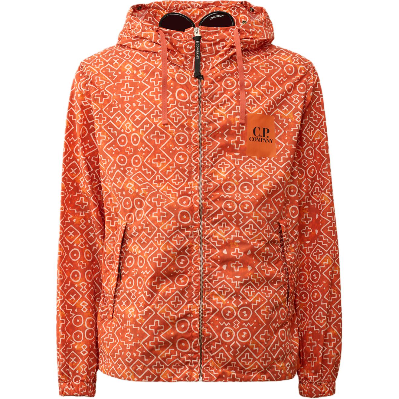 C.P. Company SS24 All-Over Goggle Hooded Zip Jacket Orange Menswear CMOW278A110111P448