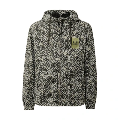 C.P. Company SS24 Allover Goggle Hoodie Zip Jacket Tequila Green Men CMOW278A110111P627