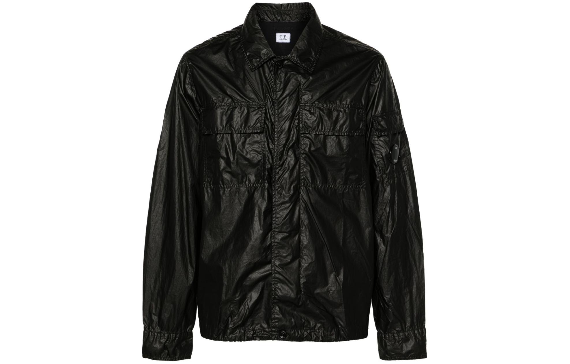 C.P. Company SS24 Black Solid Lens Detail Collar Jacket CMSH113A110030G-BLACK