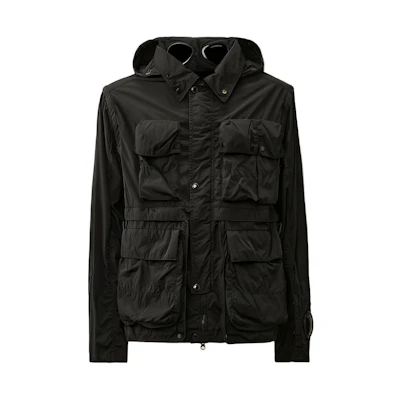 C.P. Company SS24 Black Solid Zip Pocket Jacket CMOW011A005904G999