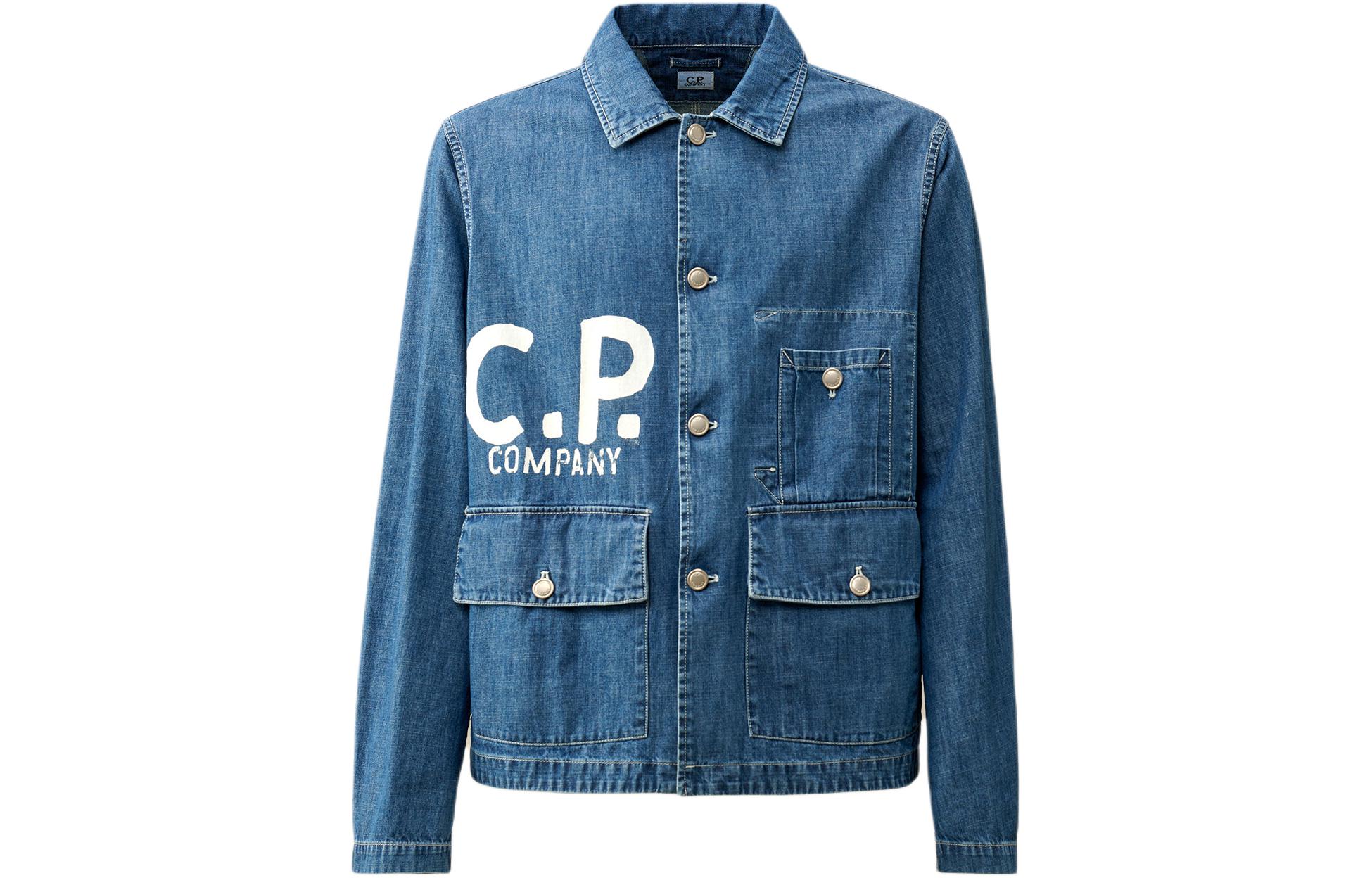 C.P. Company SS24 Blue Alphabet Button Pocket Jacket for Men CMOW131A006067WD11