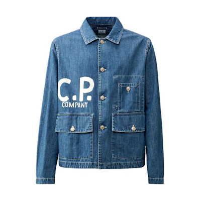 C.P. Company SS24 Blue Alphabet Button Pocket Jacket for Men CMOW131A006067WD11