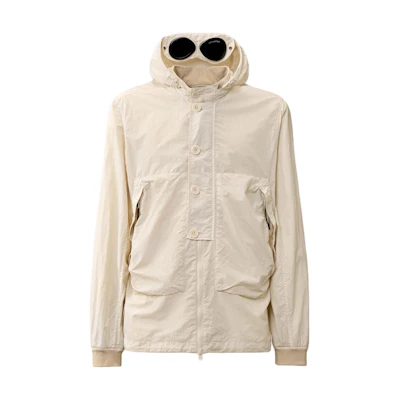 C.P. Company SS24 Detachable Goggle Zip-Up Jacket Beige CMOS018A005991G402