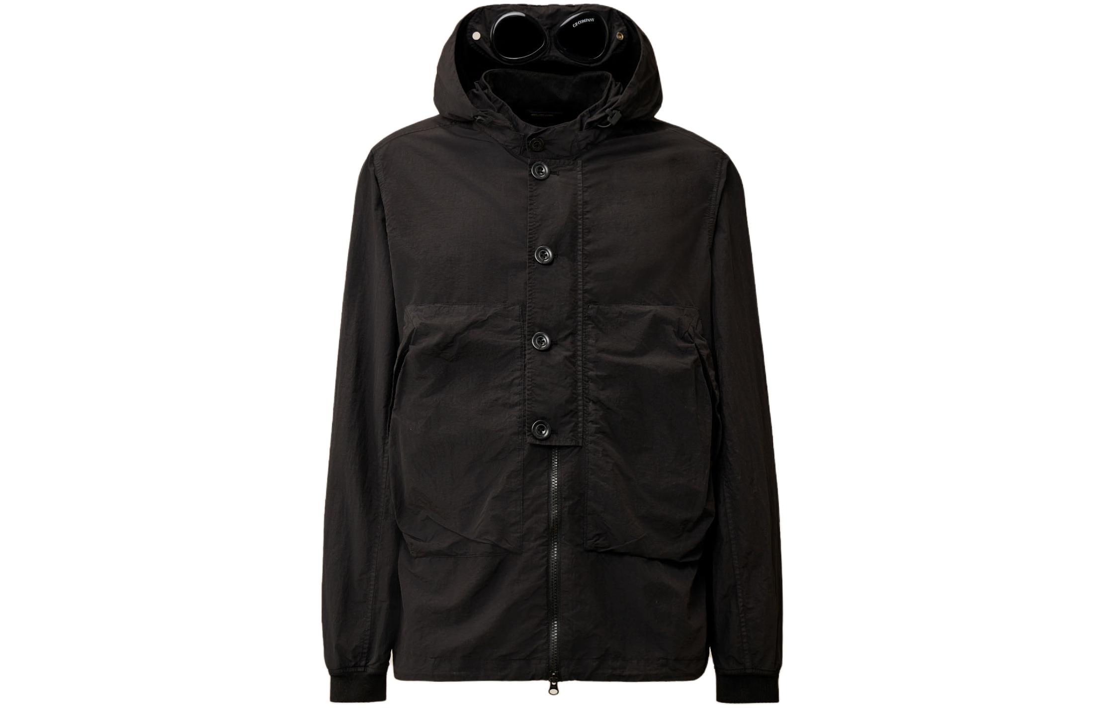 C.P. Company SS24 Detachable Goggle Zip Jacket Black CMOS018A005991G999