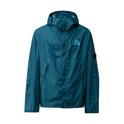 C.P. Company SS24 Fitted Hooded Jacket with Taped Seams in Dark Blue CMOW031A006366G848