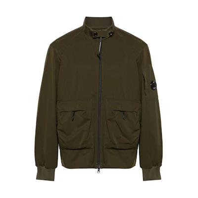 C.P. Company SS24 Goggle Aviator Zip Jacket Chocolate Brown Men’s CMOW010A004117A-BROWN