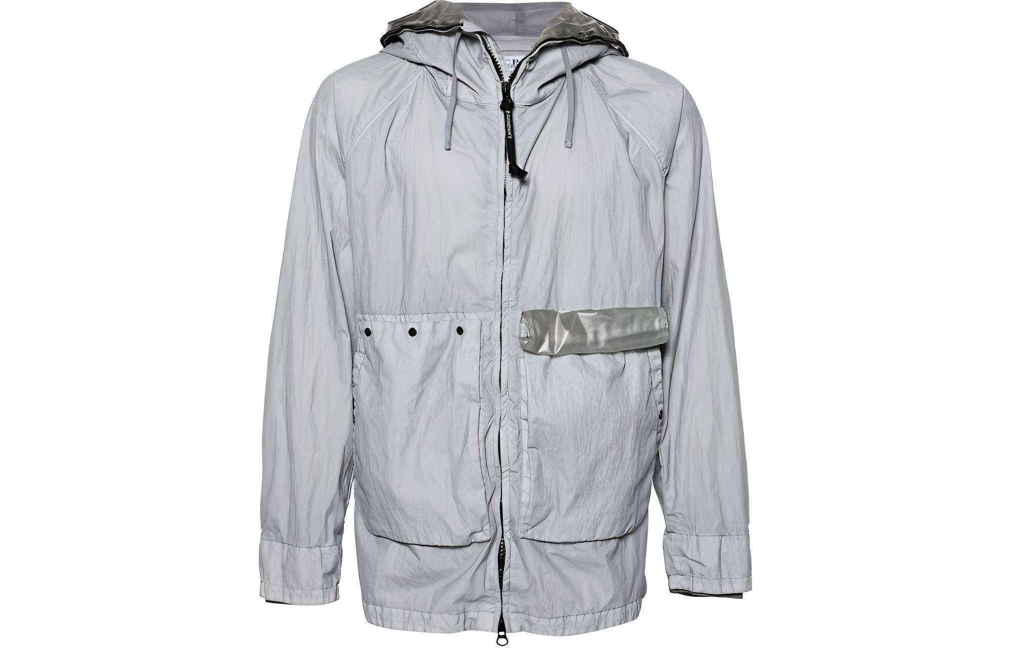 C.P. Company SS24 Goggle Hooded Raglan Sleeve Jacket Grey CMOW235A006233M-GREY