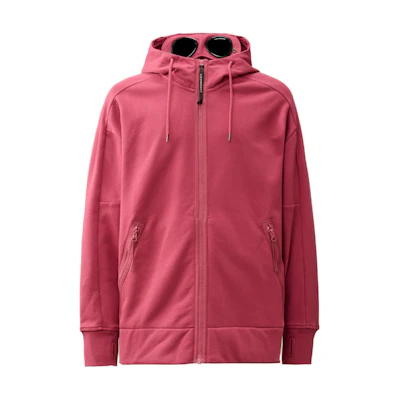 C.P. Company SS24 Goggle Zip Hoodie Red Bud CMSS082A005086W577
