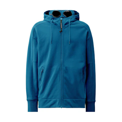 C.P. Company SS24 Goggle Zipped Hoodie Men’s Deep Blue CMSS082A005086W848