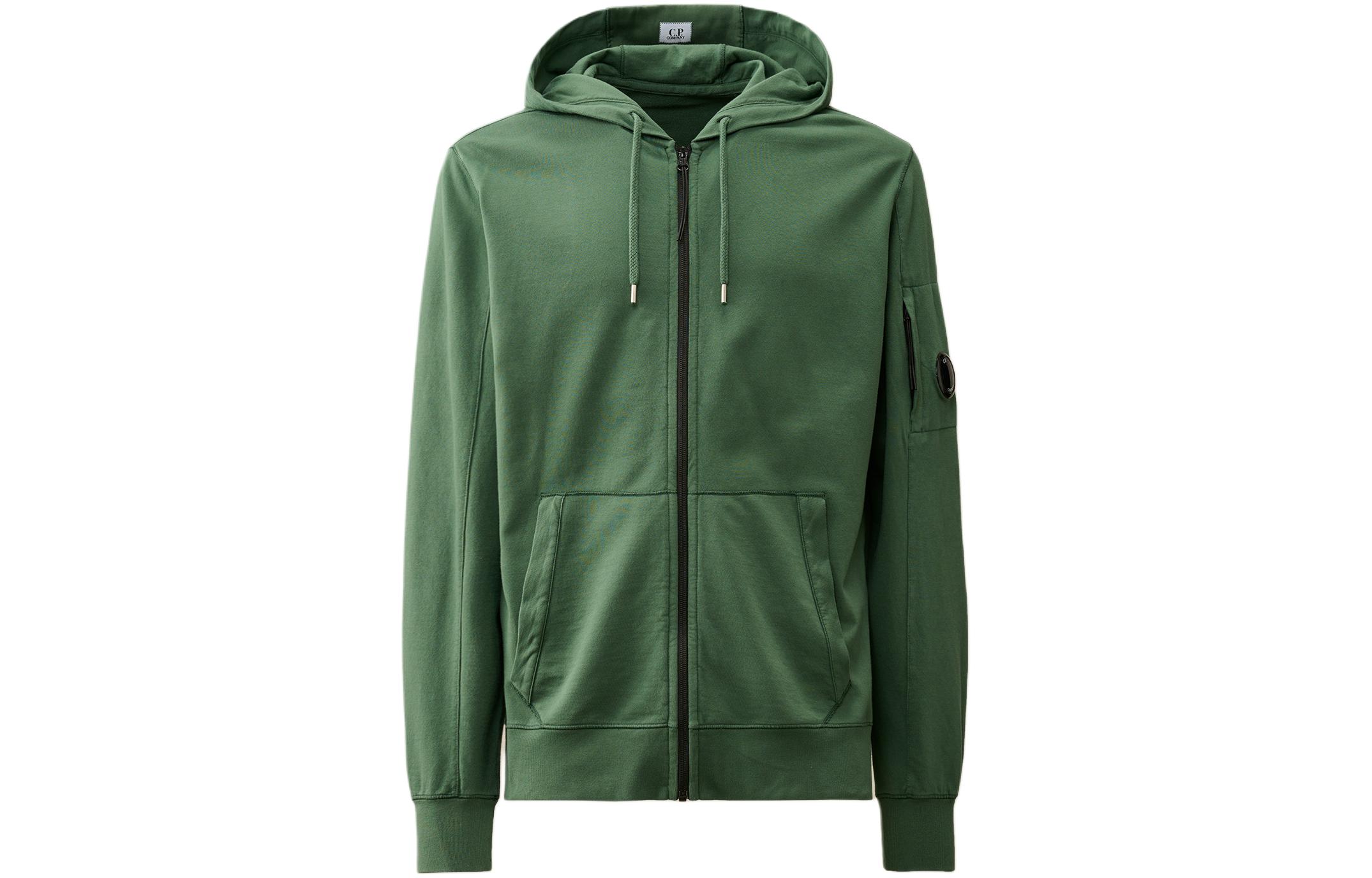 C.P. Company SS24 Green Hoodie with Zippered Pockets CMSS034A002246G649