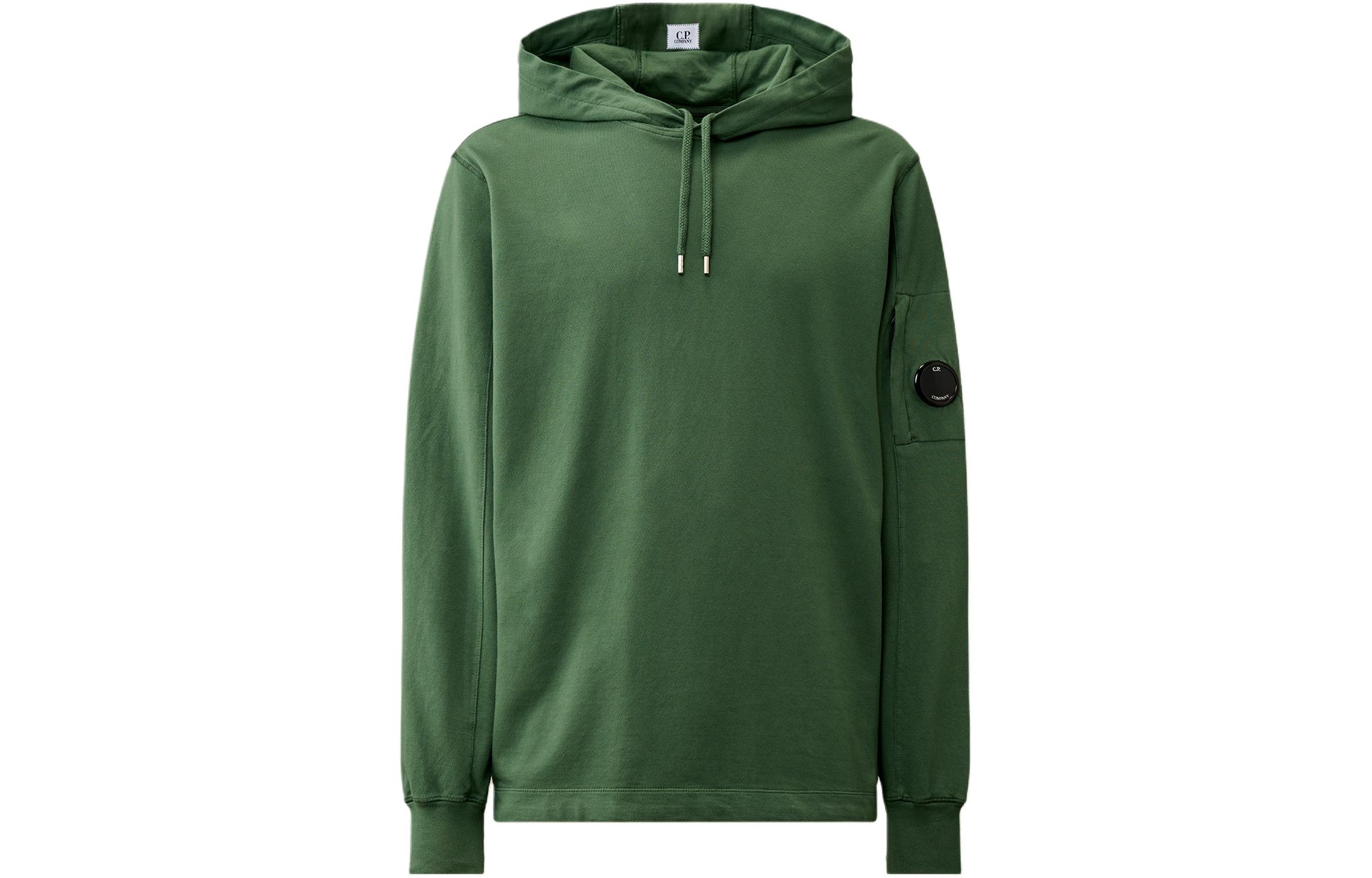 C.P. Company SS24 Hoodie with Lens Detail in Duck Green CMSS033A002246G649