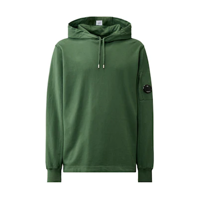C.P. Company SS24 Hoodie with Lens Detail in Duck Green CMSS033A002246G649