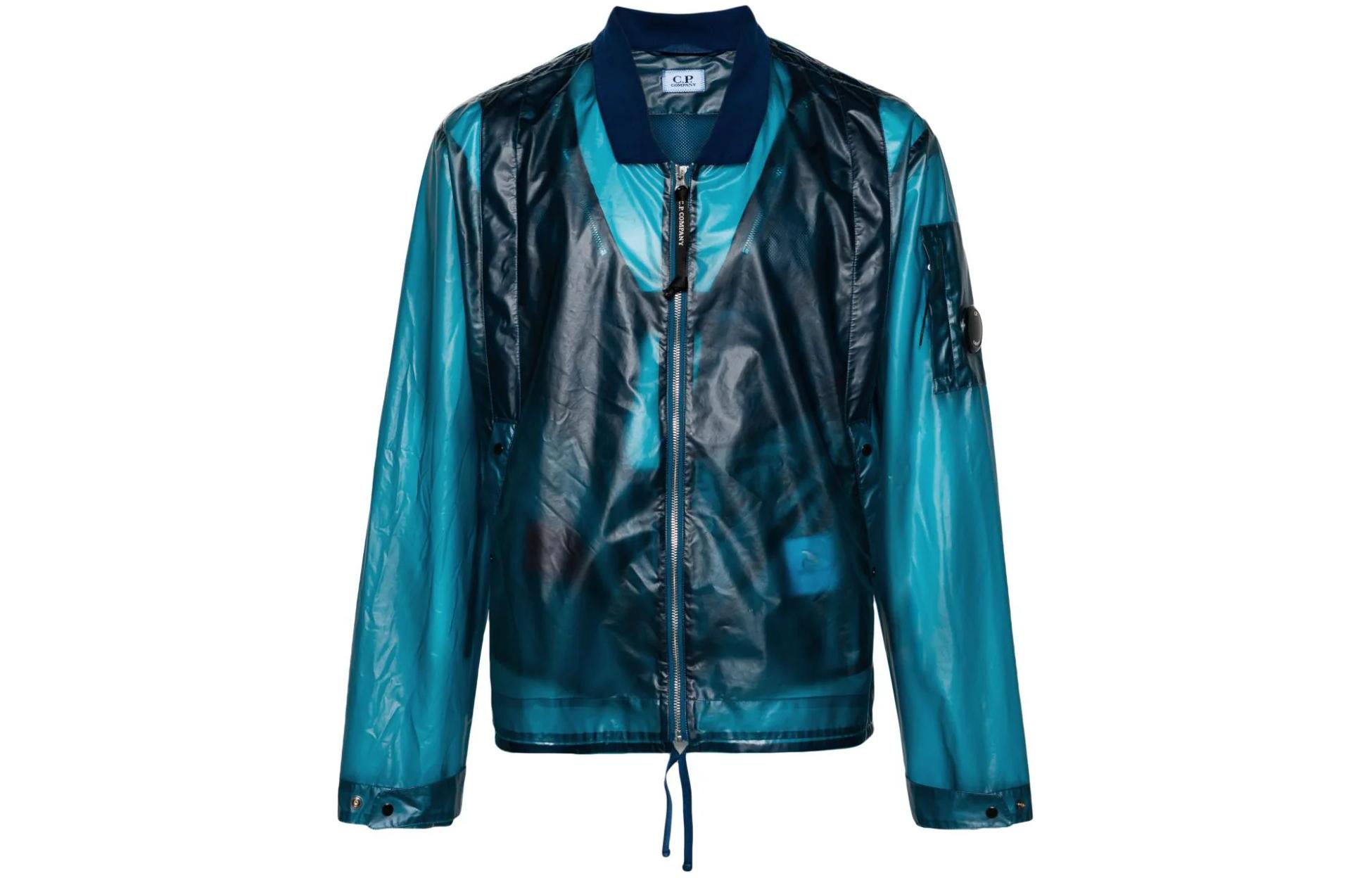C.P. Company SS24 Layered Zip-Up Bomber Jacket Blue CMOW284A110077G-BLUE