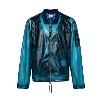 C.P. Company SS24 Layered Zip-Up Bomber Jacket Blue CMOW284A110077G-BLUE