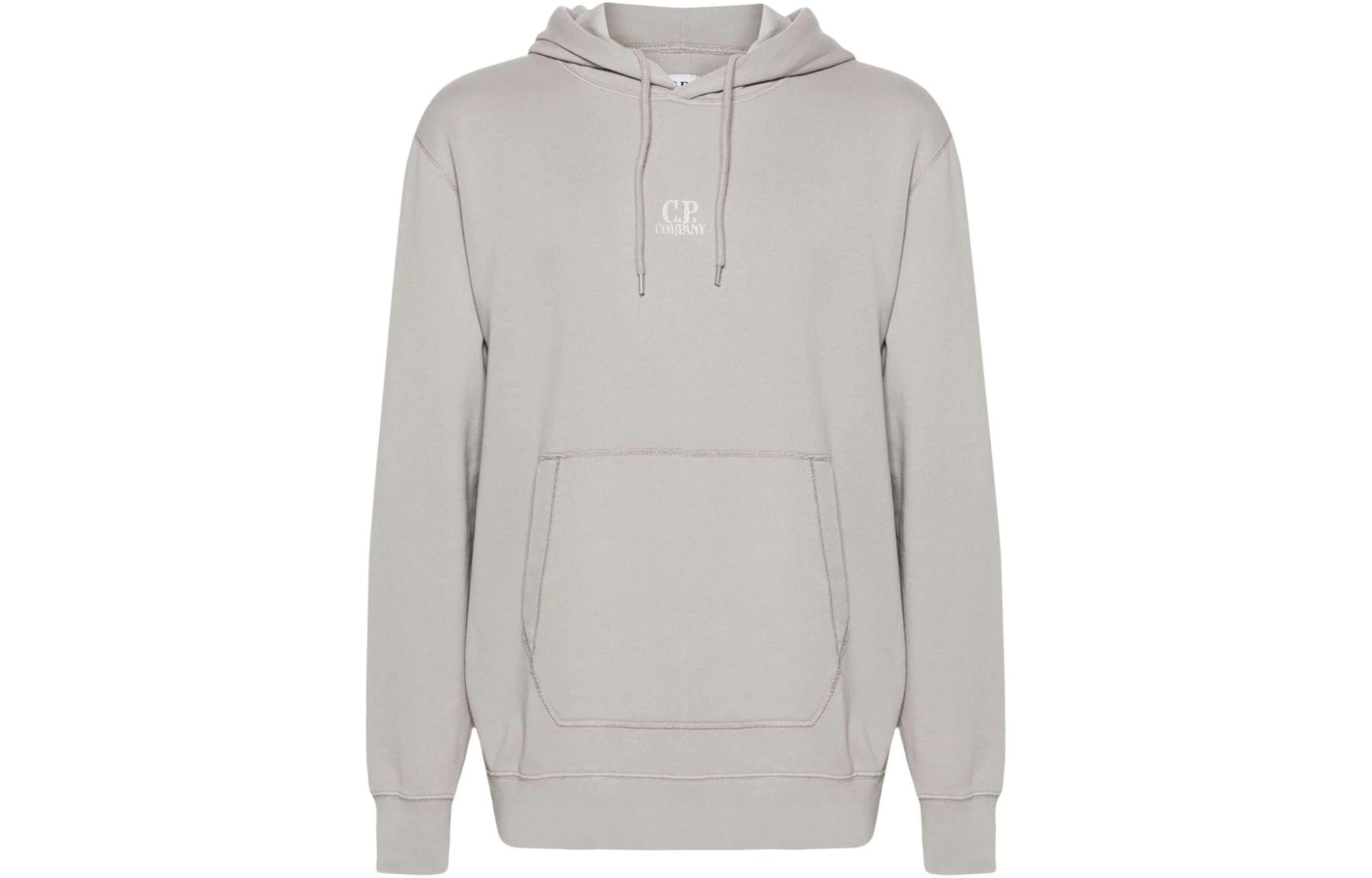 C.P. Company SS24 Logo Print Hoodie Men’s Battleship Gray CMSS305A006312G-GREY