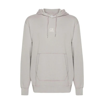 C.P. Company SS24 Logo Print Hoodie Men’s Battleship Gray CMSS305A006312G-GREY